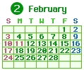 2019年02月カレンダー