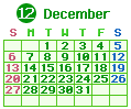 2020年12月カレンダー