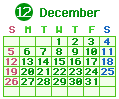 2020年12月カレンダー