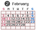 2019年02月カレンダー