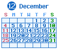 2022年12月カレンダー