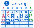 2023年01月カレンダー