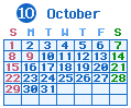 2023年10月カレンダー
