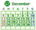 2022年12月カレンダー
