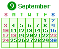 2023年09月カレンダー