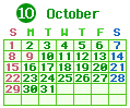 2023年10月カレンダー