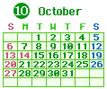 2024年10月カレンダー