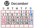2022年12月カレンダー