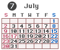 2023年07月カレンダー